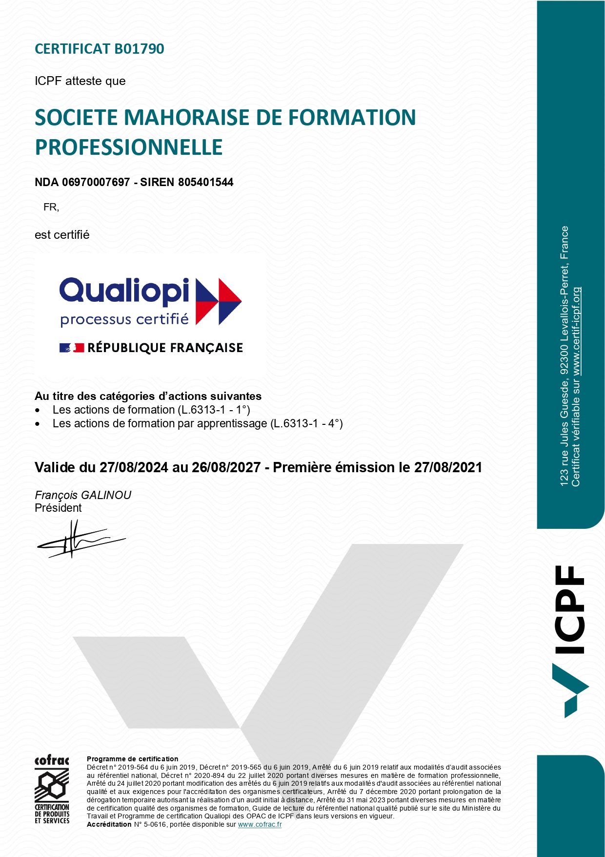 Certificat